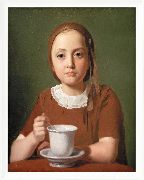 Constantin Hansen – Porträt eines kleinen Mädchens, Elise Købke 1850 | Giclée Kunstdruck gerahmt