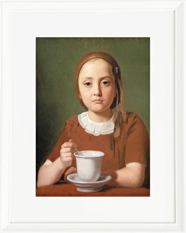 Constantin Hansen – Porträt eines kleinen Mädchens, Elise Købke 1850 | Giclée Kunstdruck gerahmt