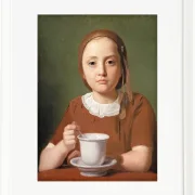 Constantin Hansen – Porträt eines kleinen Mädchens, Elise Købke 1850 | Giclée Kunstdruck gerahmt