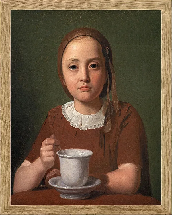 Constantin Hansen – Porträt eines kleinen Mädchens, Elise Købke 1850 | Giclée Kunstdruck gerahmt