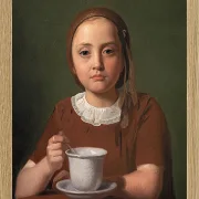 Constantin Hansen – Porträt eines kleinen Mädchens, Elise Købke 1850 | Giclée Kunstdruck gerahmt