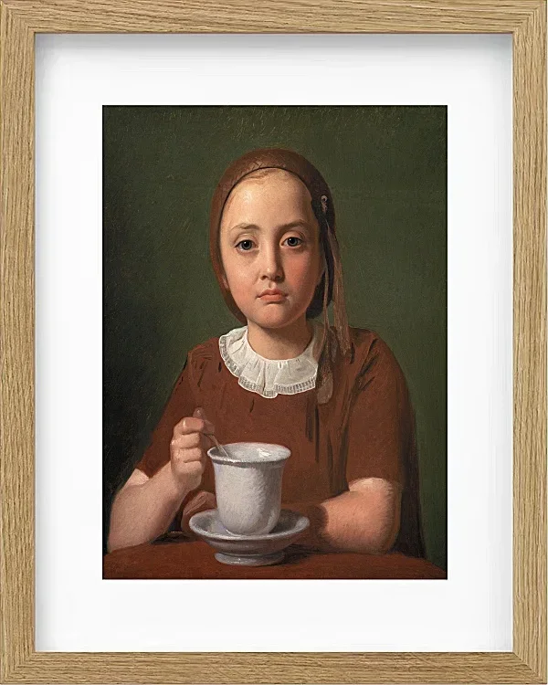 Constantin Hansen – Porträt eines kleinen Mädchens, Elise Købke 1850 | Giclée Kunstdruck gerahmt