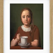 Constantin Hansen – Porträt eines kleinen Mädchens, Elise Købke 1850 | Giclée Kunstdruck gerahmt
