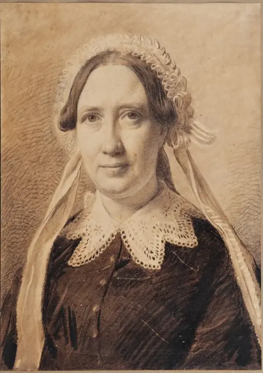 Constantin Hansen | Portrait of Frederikke Vilhelmine Hage - 1851 | Indrammet kunsttryk | Danmarks Guldalder | formida