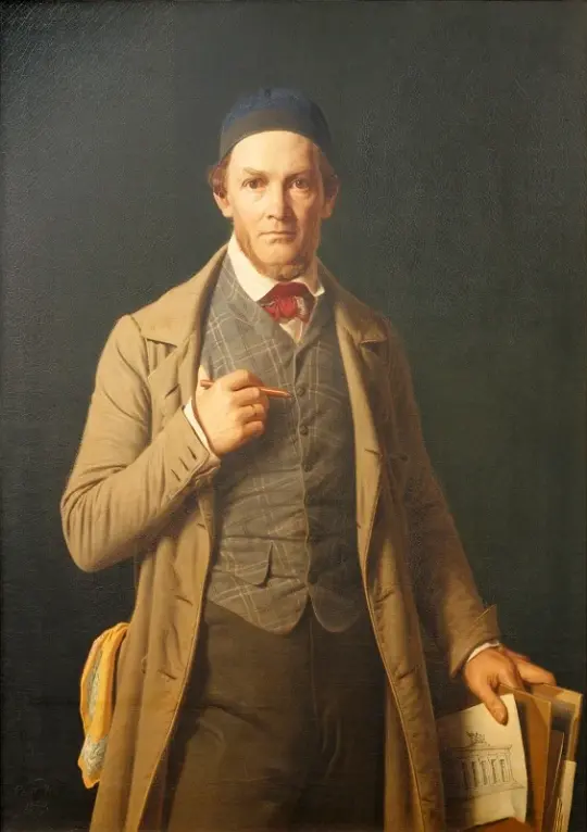 Constantin Hansen | Portrait of Gottlieb Bindesbøll - 1849 | Indrammet kunsttryk | Danmarks Guldalder | formida