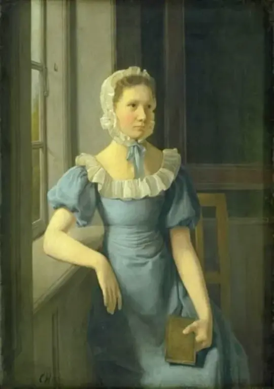 Constantin Hansen | Kunstnerens ældste søster - 1825 | Indrammet kunsttryk | Danmarks Guldalder | formida