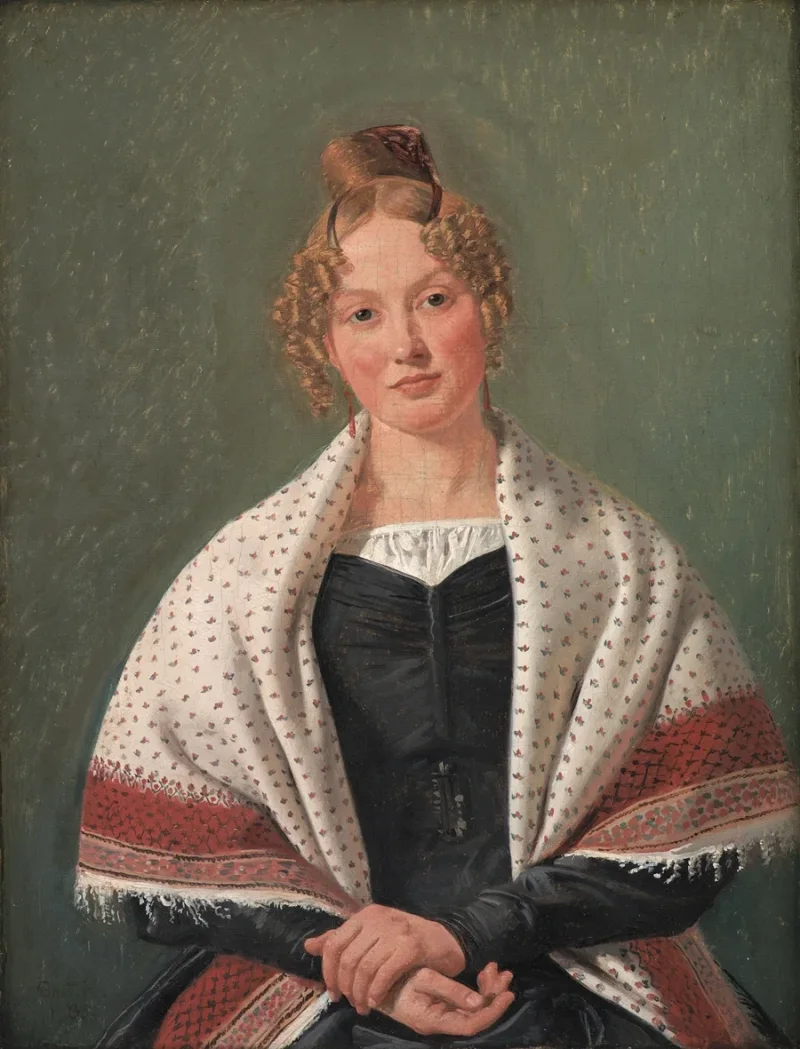 Constantin Hansen – Porträt von Hanne Wanscher 1835 | Giclée Kunstdruck gerahmt