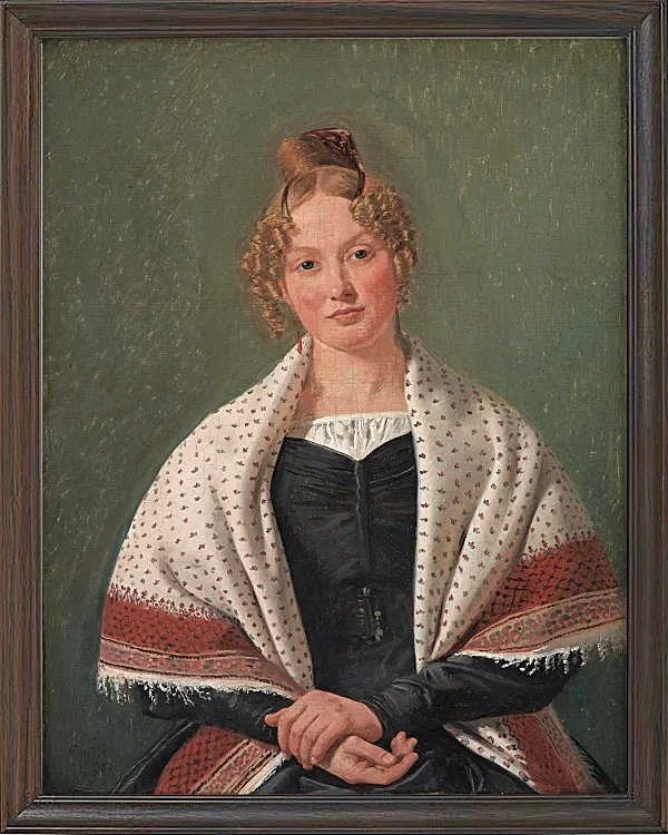 Constantin Hansen – Porträt von Hanne Wanscher 1835 | Giclée Kunstdruck gerahmt