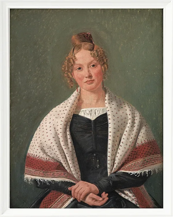 Constantin Hansen – Porträt von Hanne Wanscher 1835 | Giclée Kunstdruck gerahmt