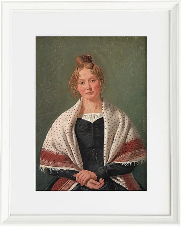 Constantin Hansen – Porträt von Hanne Wanscher 1835 | Giclée Kunstdruck gerahmt