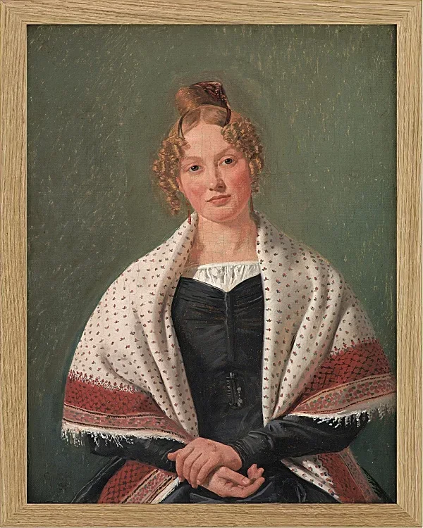 Constantin Hansen – Porträt von Hanne Wanscher 1835 | Giclée Kunstdruck gerahmt