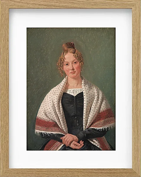 Constantin Hansen – Porträt von Hanne Wanscher 1835 | Giclée Kunstdruck gerahmt