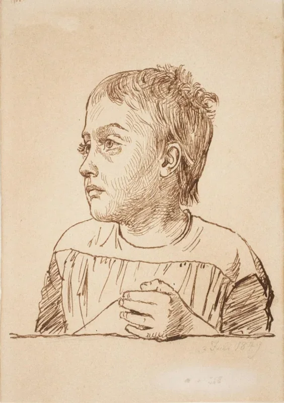 Constantin Hansen | Portræt af Elise Købke - 1849 | Indrammet kunsttryk | Danmarks Guldalder | formida