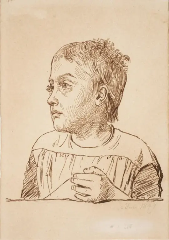 Constantin Hansen | Portræt af Elise Købke - 1849 | Indrammet kunsttryk | Danmarks Guldalder | formida