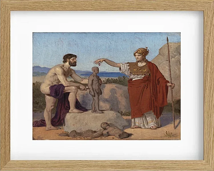 Constantin Hansen – Prometheus formt einen Mann aus Ton 1845 | Giclée Kunstdruck gerahmt