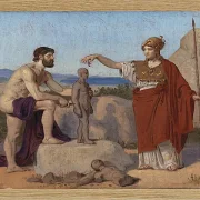 Constantin Hansen – Prometheus formt einen Mann aus Ton 1845 | Giclée Kunstdruck gerahmt