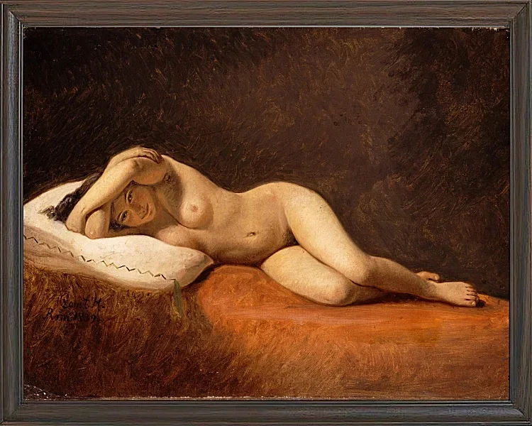 Constantin Hansen – Ruhendes Modell 1839 | Giclée Kunstdruck gerahmt