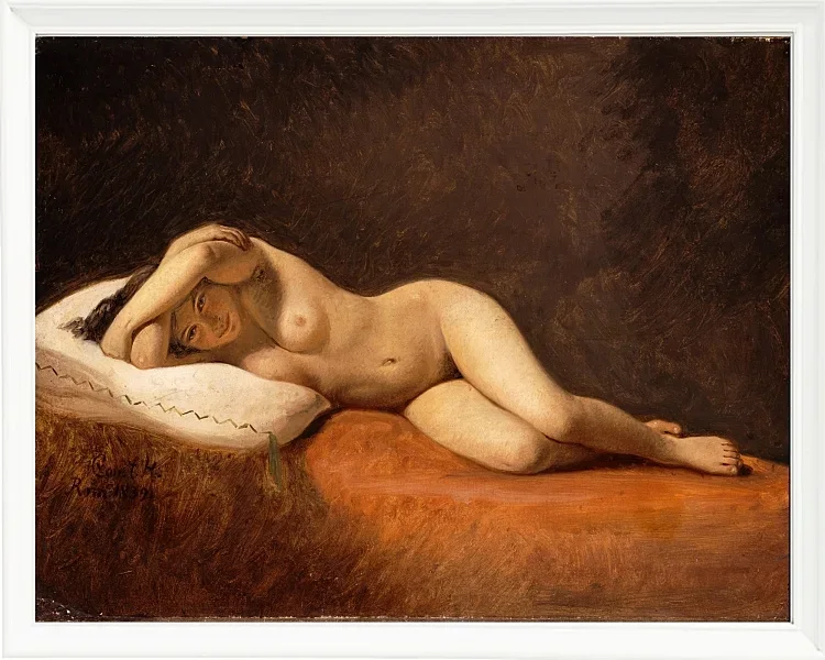Constantin Hansen – Ruhendes Modell 1839 | Giclée Kunstdruck gerahmt