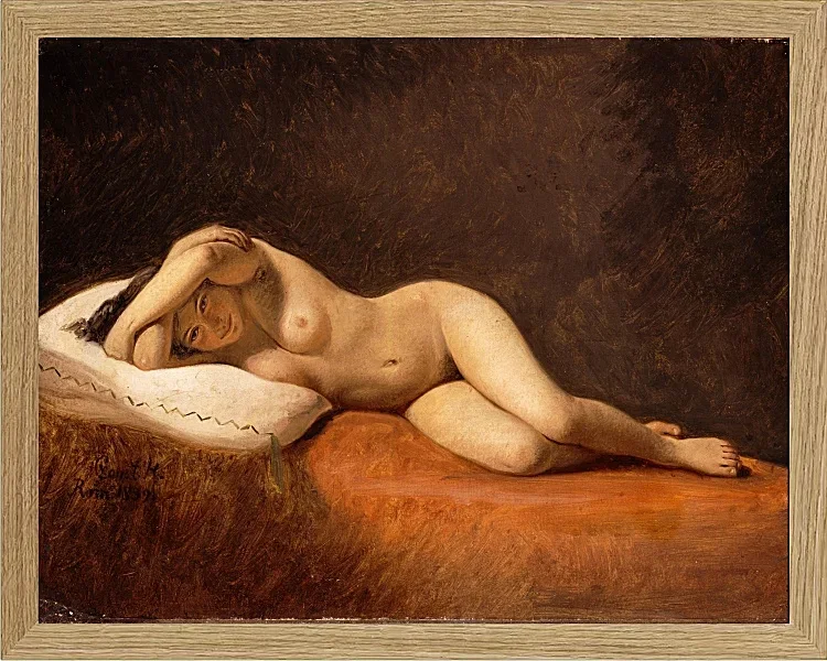 Constantin Hansen – Ruhendes Modell 1839 | Giclée Kunstdruck gerahmt