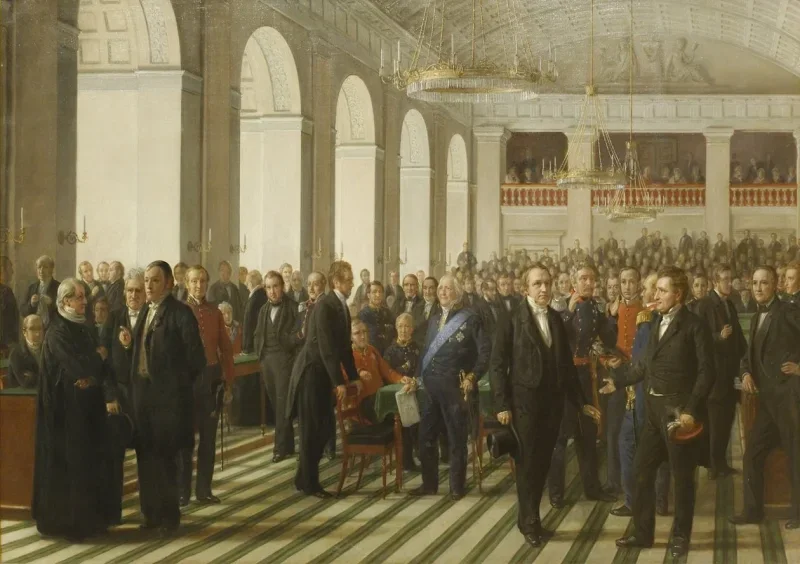 Constantin Hansen | Grundlovgivende forsamling - 1848 | Indrammet kunsttryk | Danmarks Guldalder | formida
