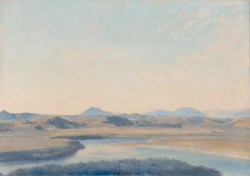 Constantin Hansen | Tiberlandskab nær Acqua Acetosa - 1835 | Indrammet kunsttryk | Danmarks Guldalder | formida