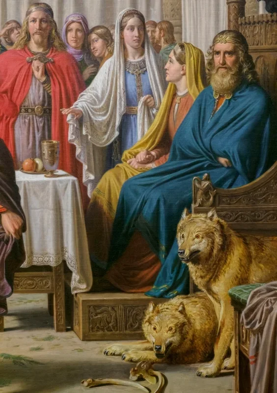 Constantin Hansen | Ägirs Festmahl - 1857 | Gerahmter Kunstdruck | Goldenes Zeitalter Dänemark | formida