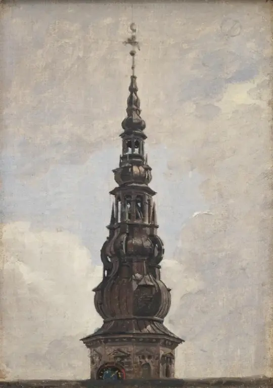 Constantin Hansen | Det store tårn på Kronborg Slot - 1834 | Indrammet kunsttryk | Danmarks Guldalder | formida