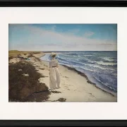 Dame am Strand von Karrebæksminde, Seeland - 1898