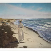 Dame am Strand von Karrebæksminde, Seeland - 1898