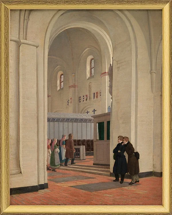 Das Innere der St.Bendt-Kirche in Ringsted – 1829
