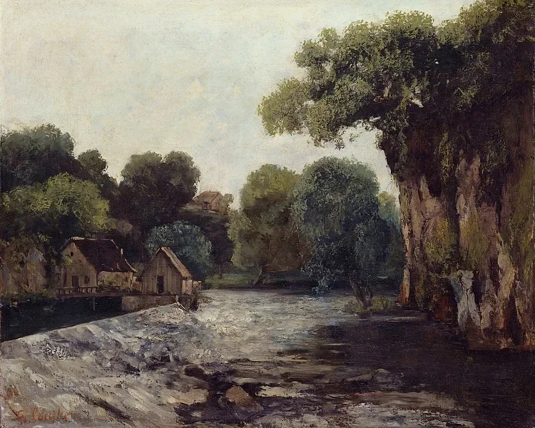 Das Wehr an der Mühle – 1866