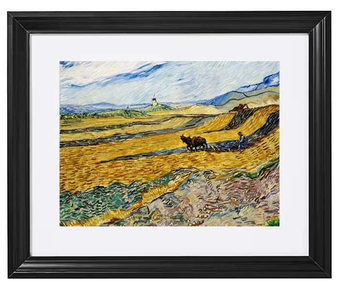 Enclosed field with ploughman - 1889