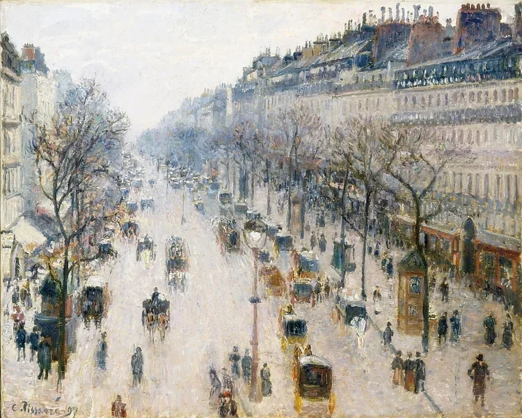 Der Boulevard Montmartre an einem Wintermorgen – 1897