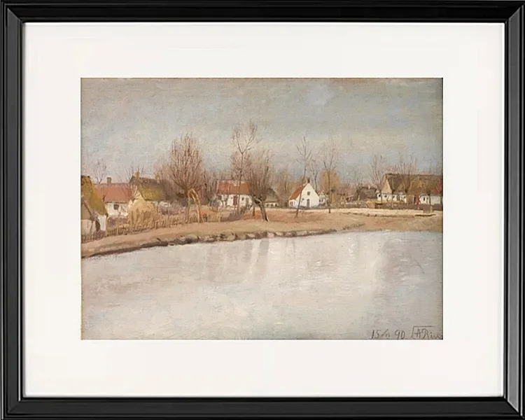 Der Dorfteich in Ring, Seeland - 1890