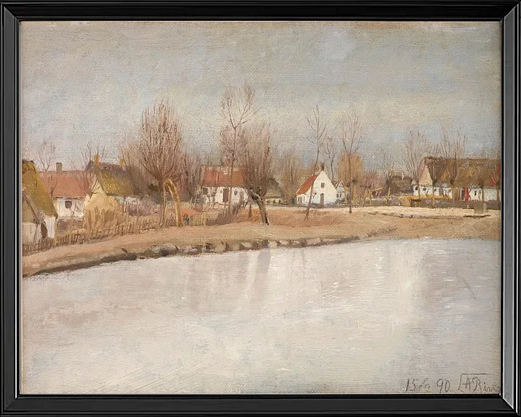 Der Dorfteich in Ring, Seeland - 1890