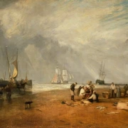 Der Fischmarkt am Hastings Beach – 1825