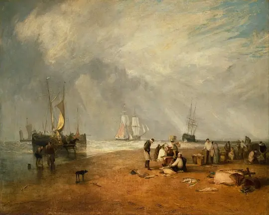 Der Fischmarkt am Hastings Strand - 1825