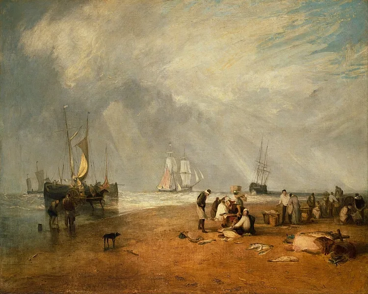 Der Fischmarkt am Hastings Strand - 1825