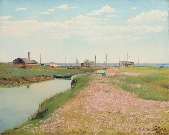 Der Fluss und der Hafen von Frederiksværk - 1900