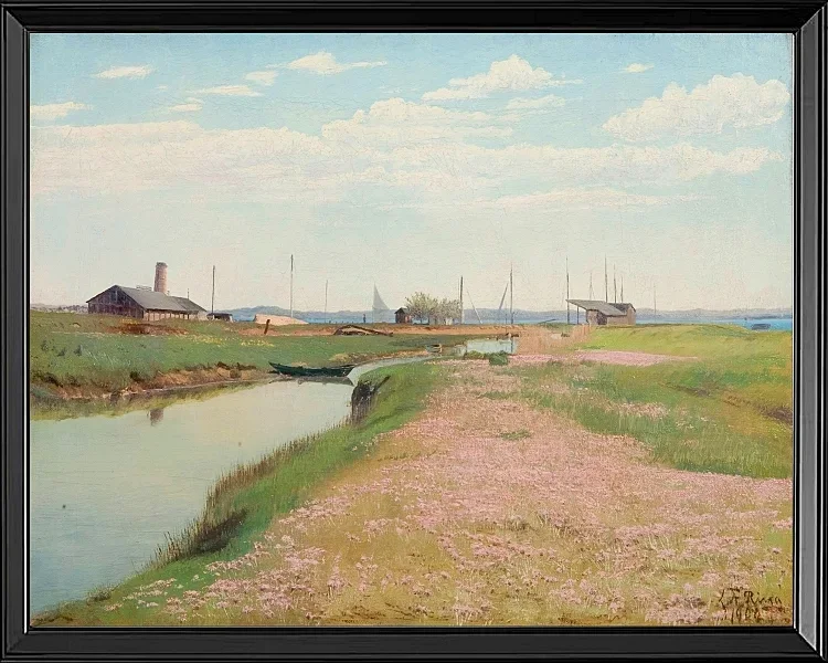 Der Fluss und der Hafen von Frederiksværk - 1900