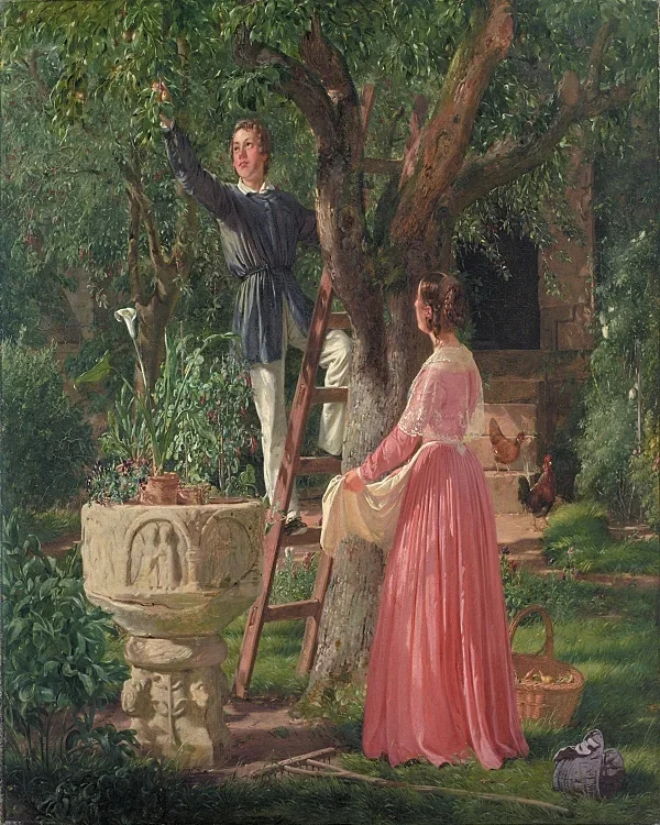 Der Garten mit dem alten Taufbecken – 1850