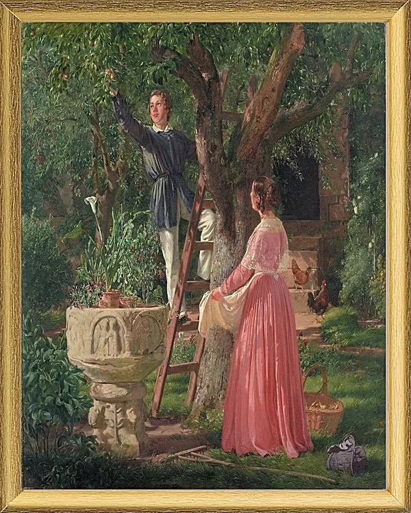Der Garten mit dem alten Taufbecken – 1850