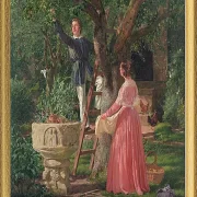 Der Garten mit dem alten Taufbecken – 1850