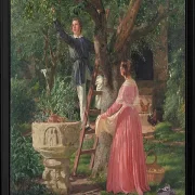 Der Garten mit dem alten Taufbecken – 1850