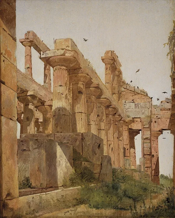 Der Hera-Tempel in Paestum, Italien - 1838