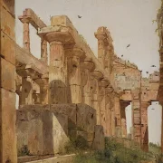 Der Hera-Tempel in Paestum, Italien - 1838