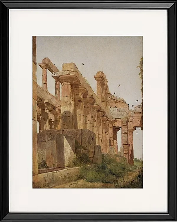 Der Hera-Tempel in Paestum, Italien - 1838