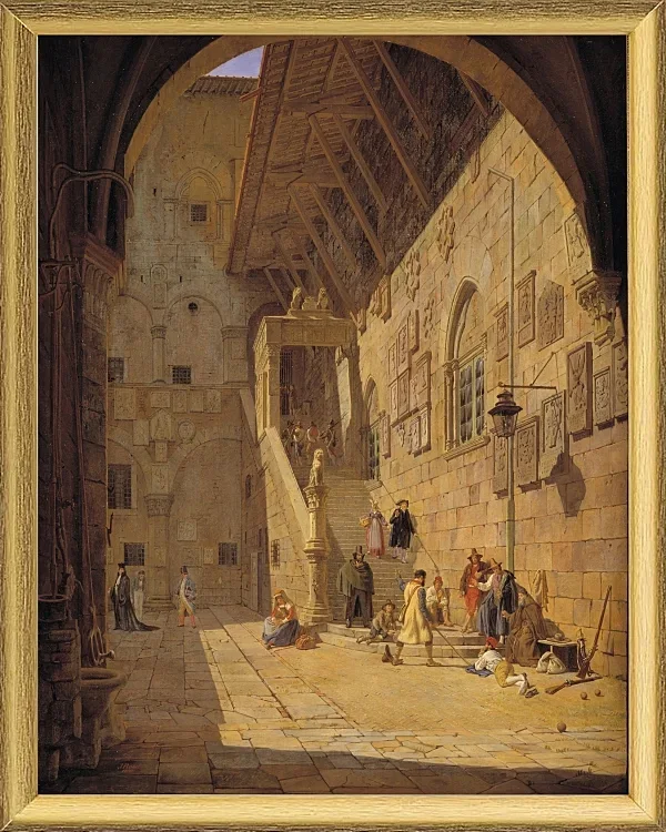 Der Innenhof des Palazzo del Bargello. Florenz - 1842
