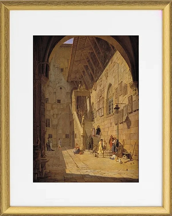Der Innenhof des Palazzo del Bargello. Florenz - 1842