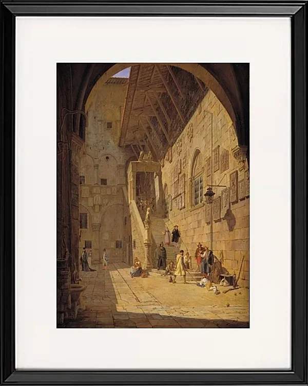 Der Innenhof des Palazzo del Bargello. Florenz - 1842